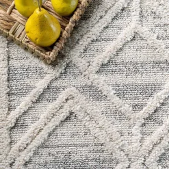 Best Kirklands Home Shaggy Lattice Tassel Ansley Area Rug, 5x7