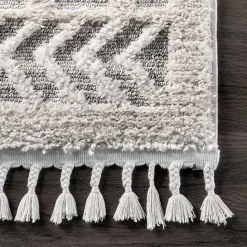 Best Kirklands Home Shaggy Lattice Tassel Ansley Area Rug, 5x7
