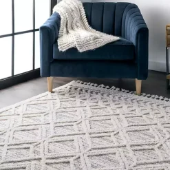 Best Kirklands Home Shaggy Lattice Tassel Ansley Area Rug, 5x7