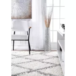 Kirklands Home Shanna Diamond Area Rug, 5x7 White