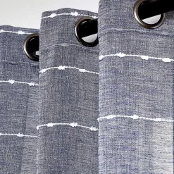 Hot Kirklands Home Sheer Navy Striped Curtain Panel Set, 95 in. Blue