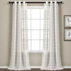 Hot Kirklands Home Sheer Textured Curtain Panel Set, 84 in White
