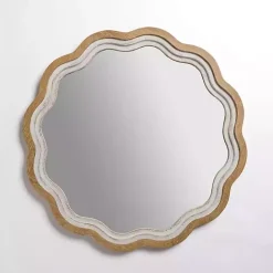 Kirklands Home Shelby Natural Wood Scalloped Wall Mirror