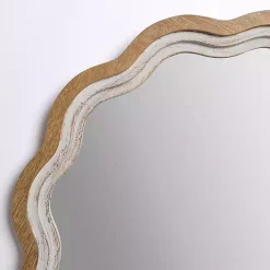Kirklands Home Shelby Natural Wood Scalloped Wall Mirror