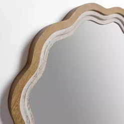 Kirklands Home Shelby Natural Wood Scalloped Wall Mirror