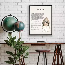 Hot Kirklands Home Shih Tzu Facts Framed Wall Plaque White
