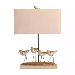 Kirklands Home Shore Birds Hand Carved Table Lamp Tan