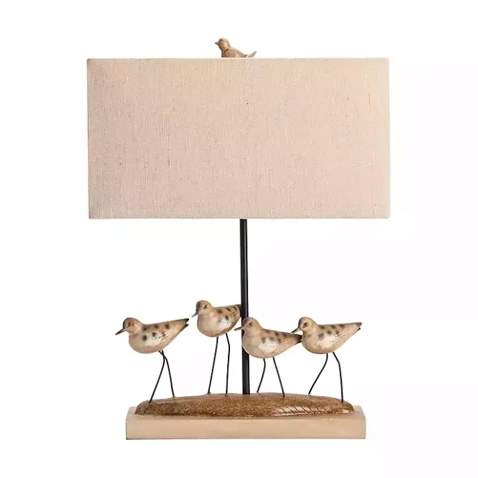 Kirklands Home Shore Birds Hand Carved Table Lamp Tan