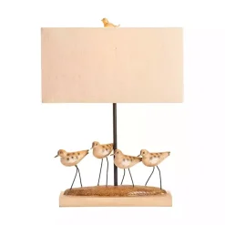 Kirklands Home Shore Birds Hand Carved Table Lamp Tan