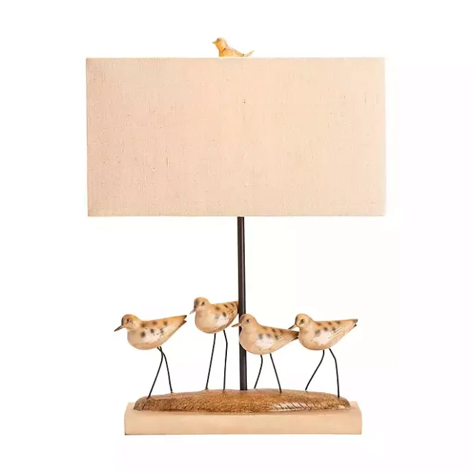 Kirklands Home Shore Birds Hand Carved Table Lamp Tan