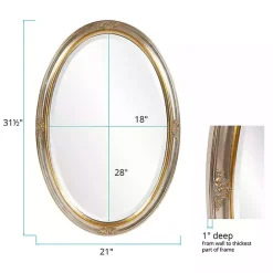 Clearance Kirklands Home Silver and Gold Carlton Oval Wall Mirror