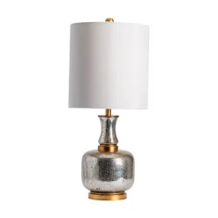 Outlet Kirklands Home Silver and Gold Mercury Glass Table Lamp White