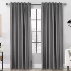 Discount Kirklands Home Silver Baxter Blackout Curtain Panel, 95 in. Gray