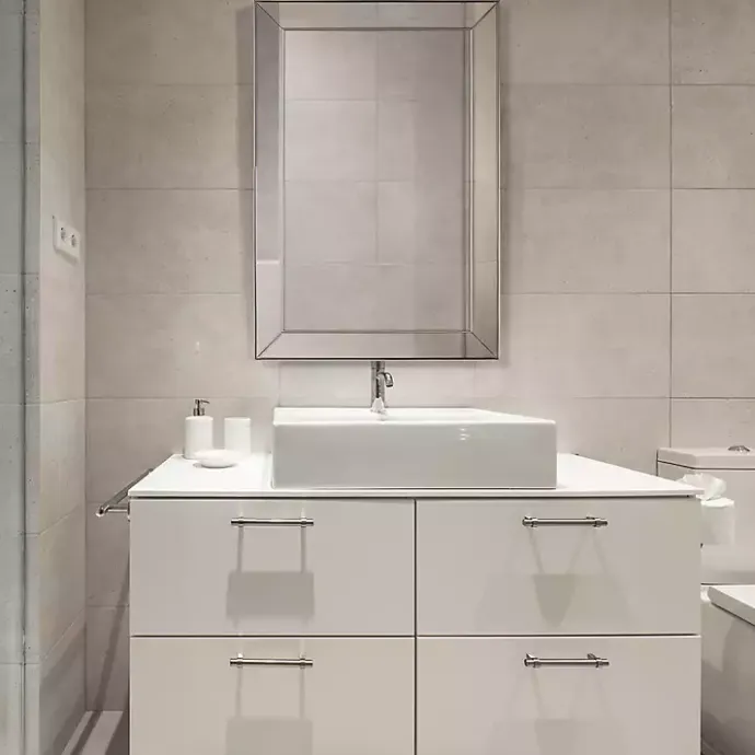 Kirklands Home Bevel Rectangle Wall Mirror Silver