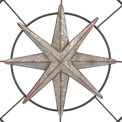 Outlet Kirklands Home Compass Rose Outdoor Plaque Silver