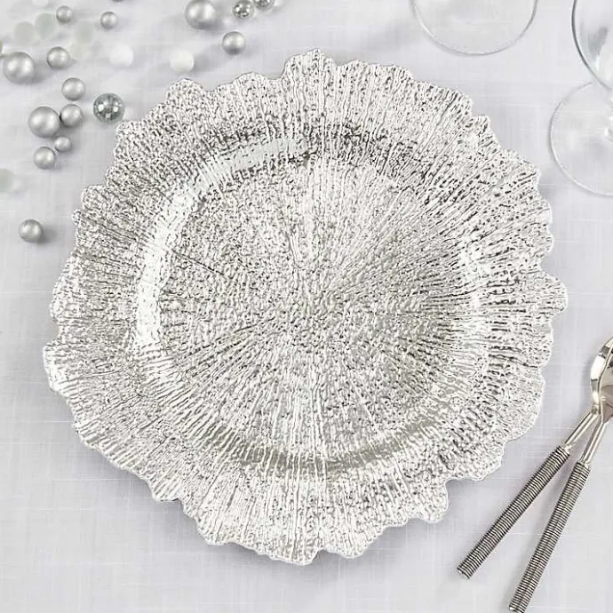 Kirklands Home Elegance Starburst Chargers, Set of 4 Silver