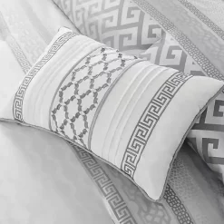 Sale Kirklands Home Silver Geometric Stripes 7-pc. Queen Comforter Set