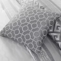 Sale Kirklands Home Silver Geometric Stripes 7-pc. Queen Comforter Set