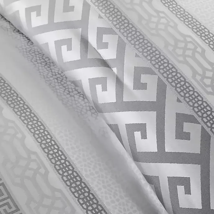 Sale Kirklands Home Silver Geometric Stripes 7-pc. Queen Comforter Set