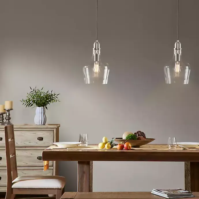 New Kirklands Home Glass Avalon Pendant Light Silver