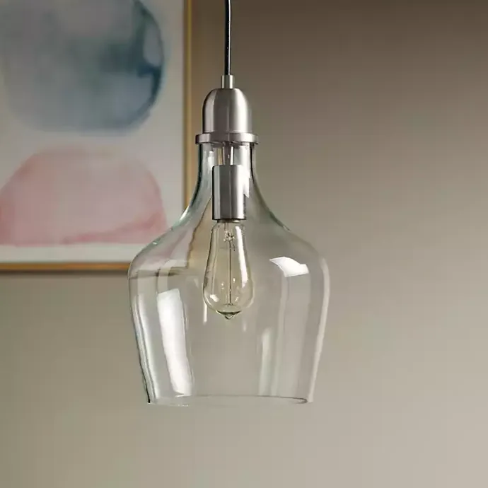 New Kirklands Home Glass Avalon Pendant Light Silver