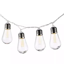 Online Kirklands Home Glass Bulb Solar Outdoor String Lights Silver