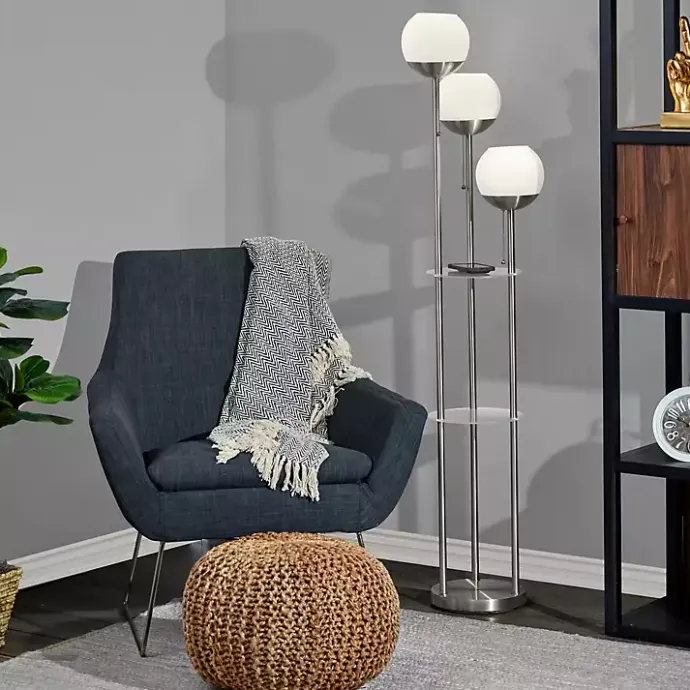 Hot Kirklands Home Silver Globe 3-Light Shelf Floor Lamp