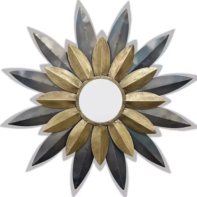 New Kirklands Home Silver Gold Starstruck Burst Metal Wall Mirror