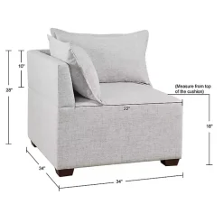 Outlet Kirklands Home Silver Modular Corner Accent Chair Gray