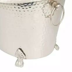 New Kirklands Home Hammered Metal Footed Wine Bucket Silver