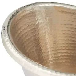 New Kirklands Home Hammered Metal Footed Wine Bucket Silver