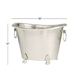 New Kirklands Home Hammered Metal Footed Wine Bucket Silver
