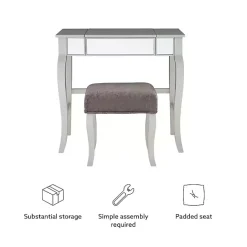 Kirklands Home Silver Harper Flip-Top 2-pc. Vanity Set Gray