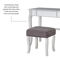 Kirklands Home Silver Harper Flip-Top 2-pc. Vanity Set Gray