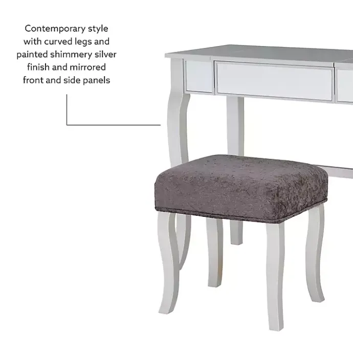 Kirklands Home Silver Harper Flip-Top 2-pc. Vanity Set Gray