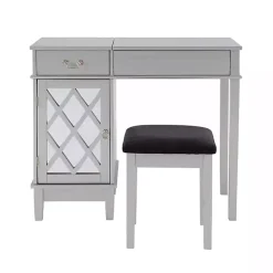 Clearance Kirklands Home Silver Lattice Ella 2-pc. Vanity Set Gray