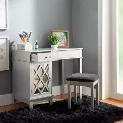 Clearance Kirklands Home Silver Lattice Ella 2-pc. Vanity Set Gray