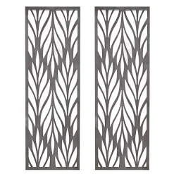 Outlet Kirklands Home Silver Madison Park Florian Wall Plaques, Set of 2 Gray