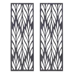 Outlet Kirklands Home Silver Madison Park Florian Wall Plaques, Set of 2 Gray