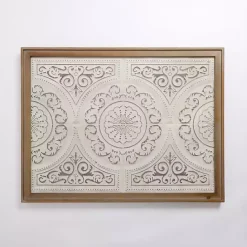 Discount Kirklands Home Silver Medallion Metal and Wood Wall Plaque