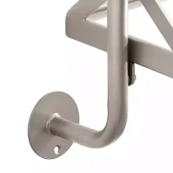 New Kirklands Home Metal and Glass 3-Tier Wall Shelf Silver