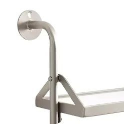 New Kirklands Home Metal and Glass 3-Tier Wall Shelf Silver