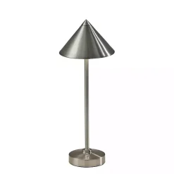 Discount Kirklands Home Metal Cone Shade Cordless Table Lamp Silver