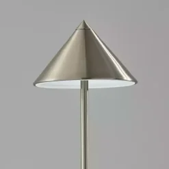 Discount Kirklands Home Metal Cone Shade Cordless Table Lamp Silver