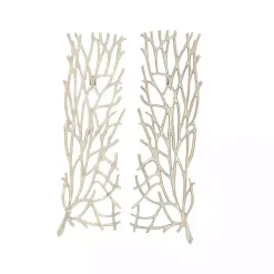 Sale Kirklands Home Metal Coral Panel Wall Plaques, Set of 2 Silver