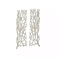Sale Kirklands Home Metal Coral Panel Wall Plaques, Set of 2 Silver