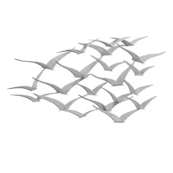 Hot Kirklands Home Metal Flock of Birds Wall Plaque Silver