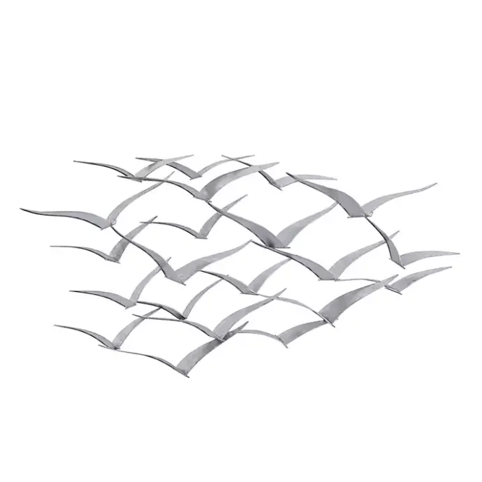 Hot Kirklands Home Metal Flock of Birds Wall Plaque Silver
