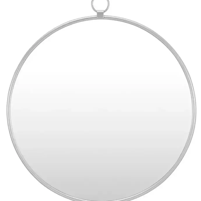 Online Kirklands Home Metal Frame Round Wall Mirror Silver