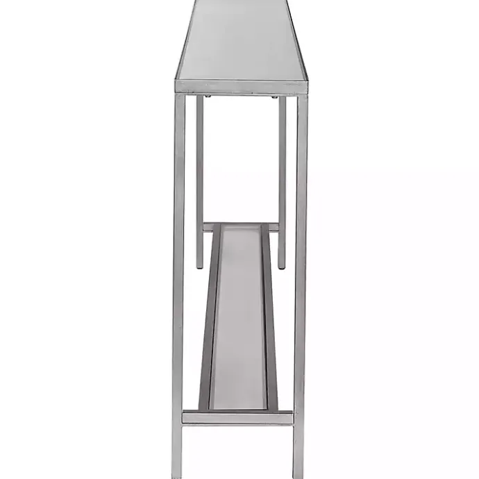Online Kirklands Home Metal Mirrored Top Slim Console Table Silver
